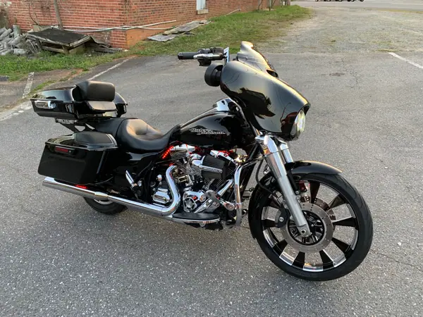 Black Harley-Davidson Street Glide after ceramic coating